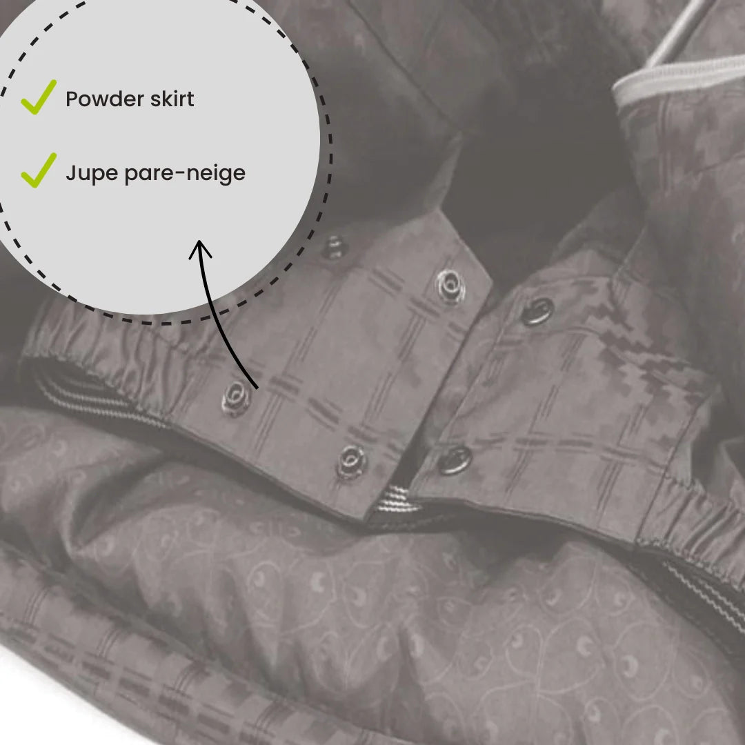 Perlimpinpin - Two Piece Kid Snowsuit - Black + Slate + Grenat