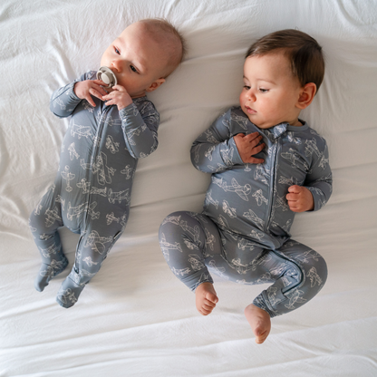 Pip + Phee - Bamboo Footless Sleepers | LE Prints #2: Multi-check / 2T