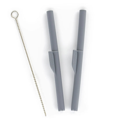 Brightberry - Silicone Straws with Stopper (Set of 2)