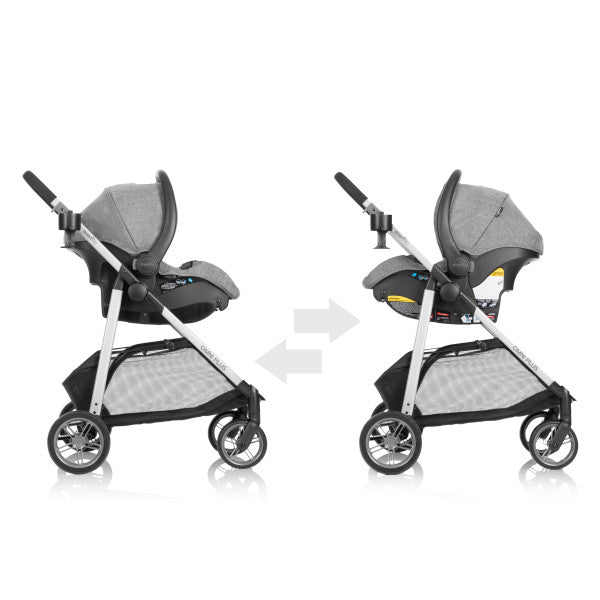 Evenflo - Omni Plus Modular Travel System with LiteMax Sport Rear-Facing Infant Car Seat (Mylar Gray)