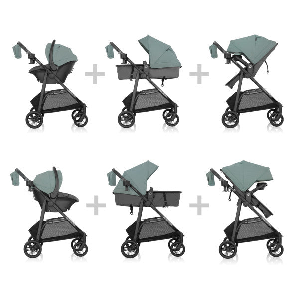 Evenflo Omni Ultra Travel System with Revolve180 LiteMax NXT Rotational Infant Car Seat - Pacific Green