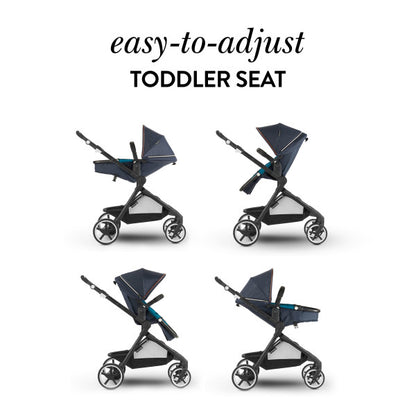 Evenflo - GOLD SensorSafe Pivot Xpand Smart Modular Travel System - Single to Double - Moonstone
