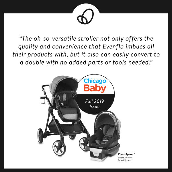 Evenflo - GOLD SensorSafe Pivot Xpand Smart Modular Travel System - Single to Double - Moonstone