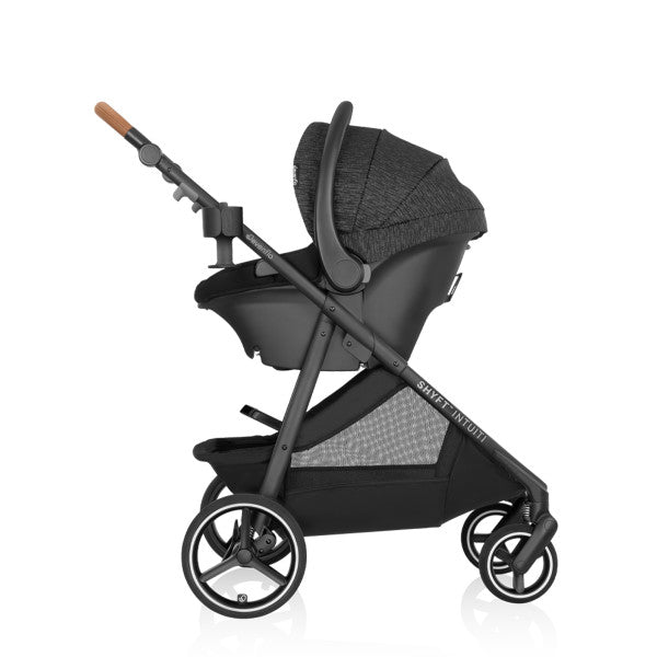 Evenflo Shyft Intuiti Travel System with Revolve180 LiteMax NXT Rotational Infant Car Seat (Black Shale)