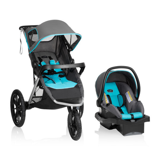 Evenflo - Victory Plus Jogging Stroller Travel System with LiteMax Infant Car Seat Malibu