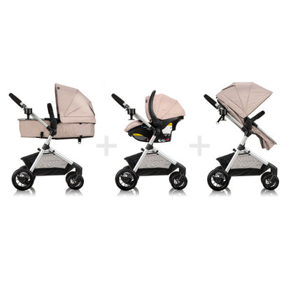 Evenflo Pivot Modular Travel System With SafeMax Car Seat - Sandstone Beige