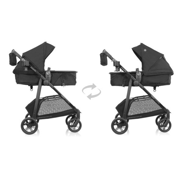 Evenflo Omni Ultra Travel System with Revolve180 LiteMax NXT Rotational Infant Car Seat - Caviar Black