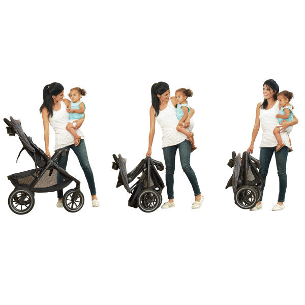 *NEW* Evenflo - Folio3 Stroll & Jog Travel System with LiteMax 35 Infant Car Seat (Avenue Gray)