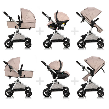 Evenflo Pivot Modular Travel System With SafeMax Car Seat - Sandstone Beige