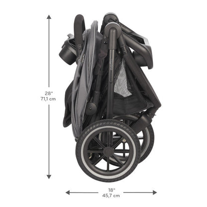 Evenflo - Folio3 Stroll & Jog Travel System with LiteMax 35 Infant Car Seat (Avenue Gray)