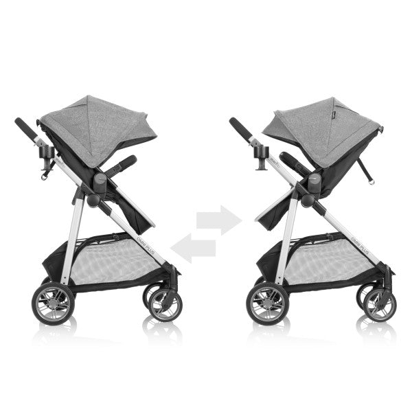 Evenflo - Omni Plus Modular Travel System with LiteMax Sport Rear-Facing Infant Car Seat (Mylar Gray)