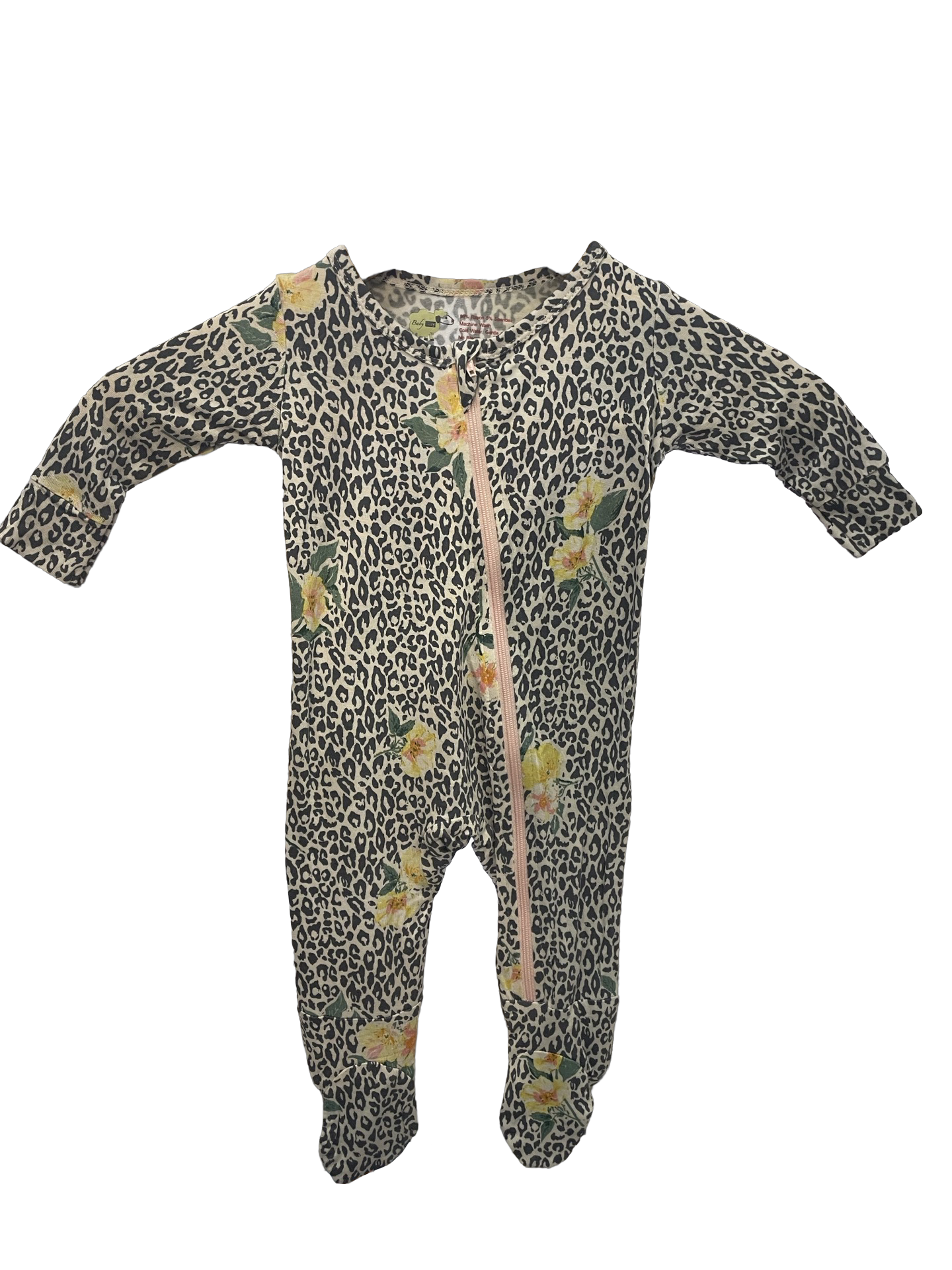 Everly Grey Baby - Bamboo Zip Sleeper - Floral Cheetah