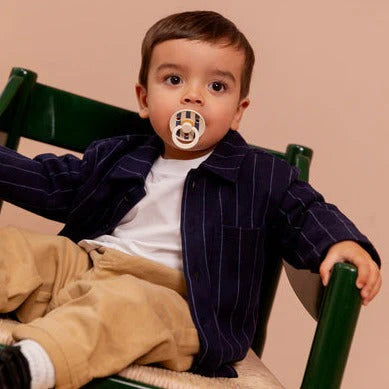 BIBS - Studio Colour - Latex Pacifier 2 Pack - Ivory + Steel Blue