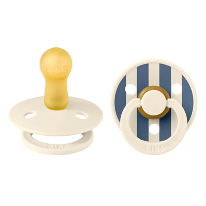 BIBS - Studio Colour - Latex Pacifier 2 Pack - Ivory + Steel Blue