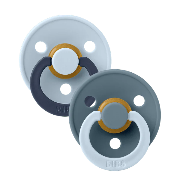 BIBS Pacifier Studio Colour 2 PACK Fusion Latex - Baby Blue Petrol Mix