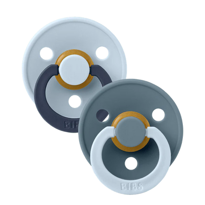BIBS Pacifier Studio Colour 2 PACK Fusion Latex - Baby Blue Petrol Mix