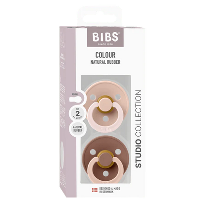 BIBS Pacifier Studio Colour 2 PACK Fusion Latex - Blush Woodchuck Mix