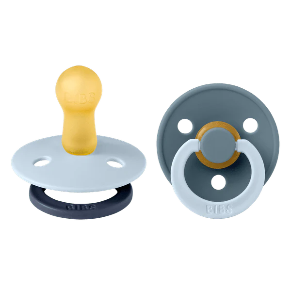 BIBS Pacifier Studio Colour 2 PACK Fusion Latex - Baby Blue Petrol Mix