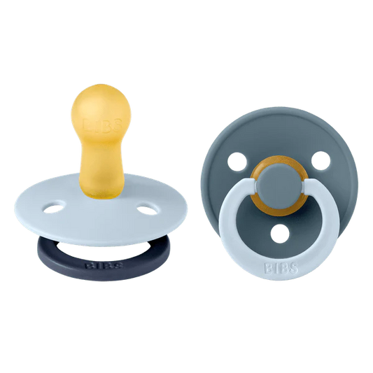 BIBS Pacifier Studio Colour 2 PACK Fusion Latex - Baby Blue Petrol Mix