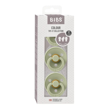 BIBS - Try It Collection Latex Pacifier - Sage 3 Pack
