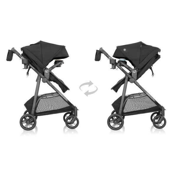 Evenflo Omni Ultra Travel System with Revolve180 LiteMax NXT Rotational Infant Car Seat - Caviar Black