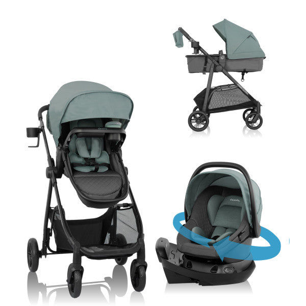 Evenflo Omni Ultra Travel System with Revolve180 LiteMax NXT Rotational Infant Car Seat - Pacific Green