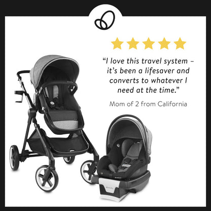 Evenflo - GOLD SensorSafe Pivot Xpand Smart Modular Travel System - Single to Double - Moonstone