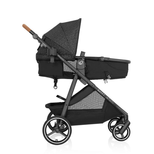 Evenflo Shyft Intuiti Travel System with Revolve180 LiteMax NXT Rotational Infant Car Seat (Black Shale)