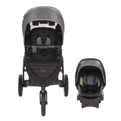 Evenflo - Folio3 Stroll & Jog Travel System with LiteMax 35 Infant Car Seat (Avenue Gray)