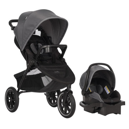Evenflo - Folio3 Stroll & Jog Travel System with LiteMax 35 Infant Car Seat (Avenue Gray)