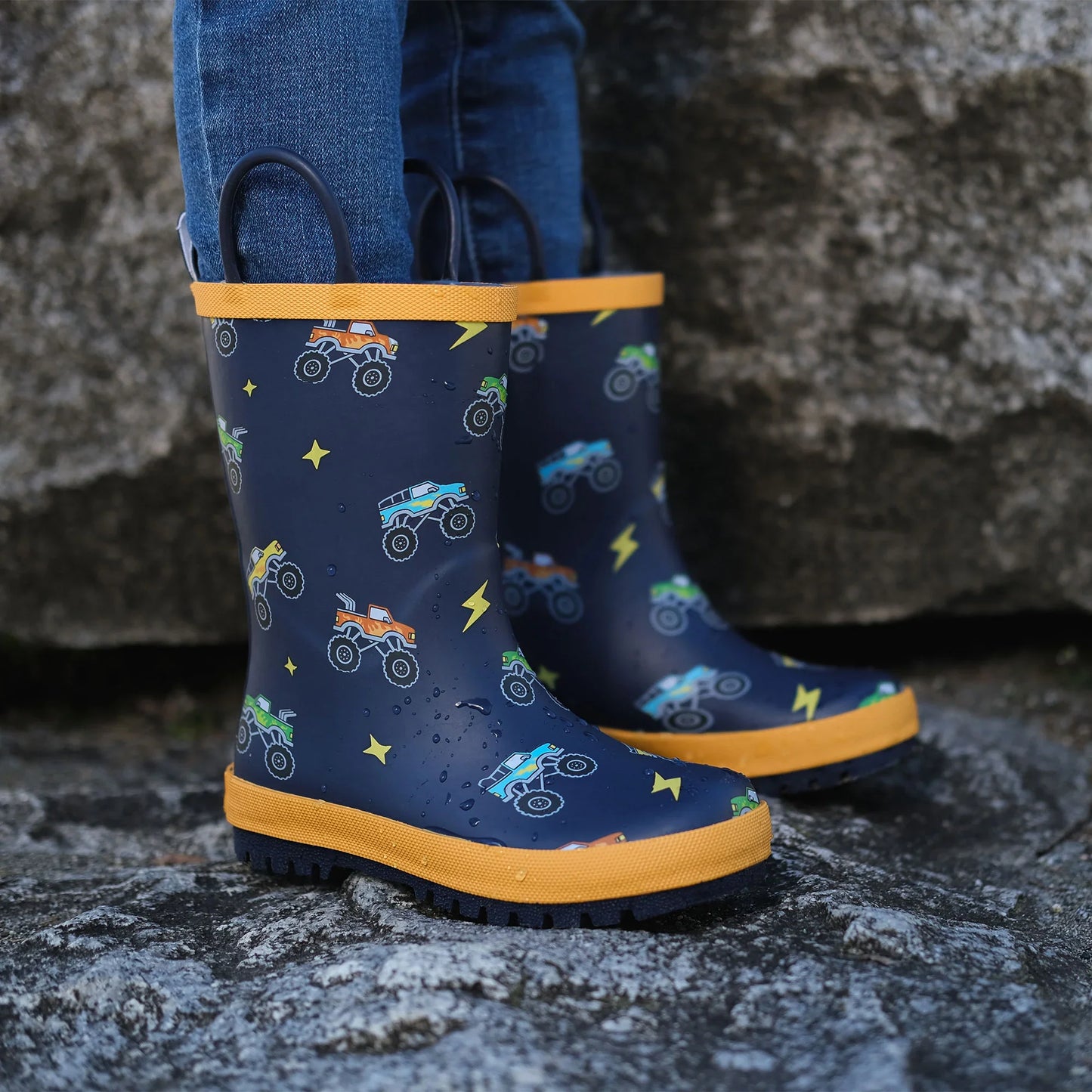 Jan + Jul - Rain Boots - Big Trucks