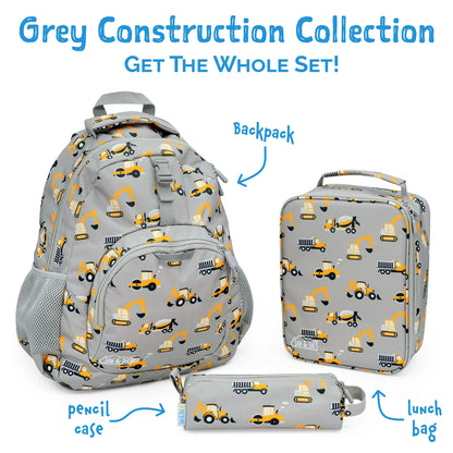 Jan + Jul - Little Xplorer Kids' Backpack - Grey Construction