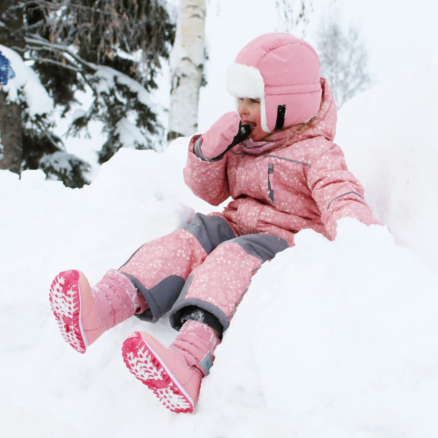 Jan + Jul - Toasty-Dry Puffy Winter Boots - Dusty Pink