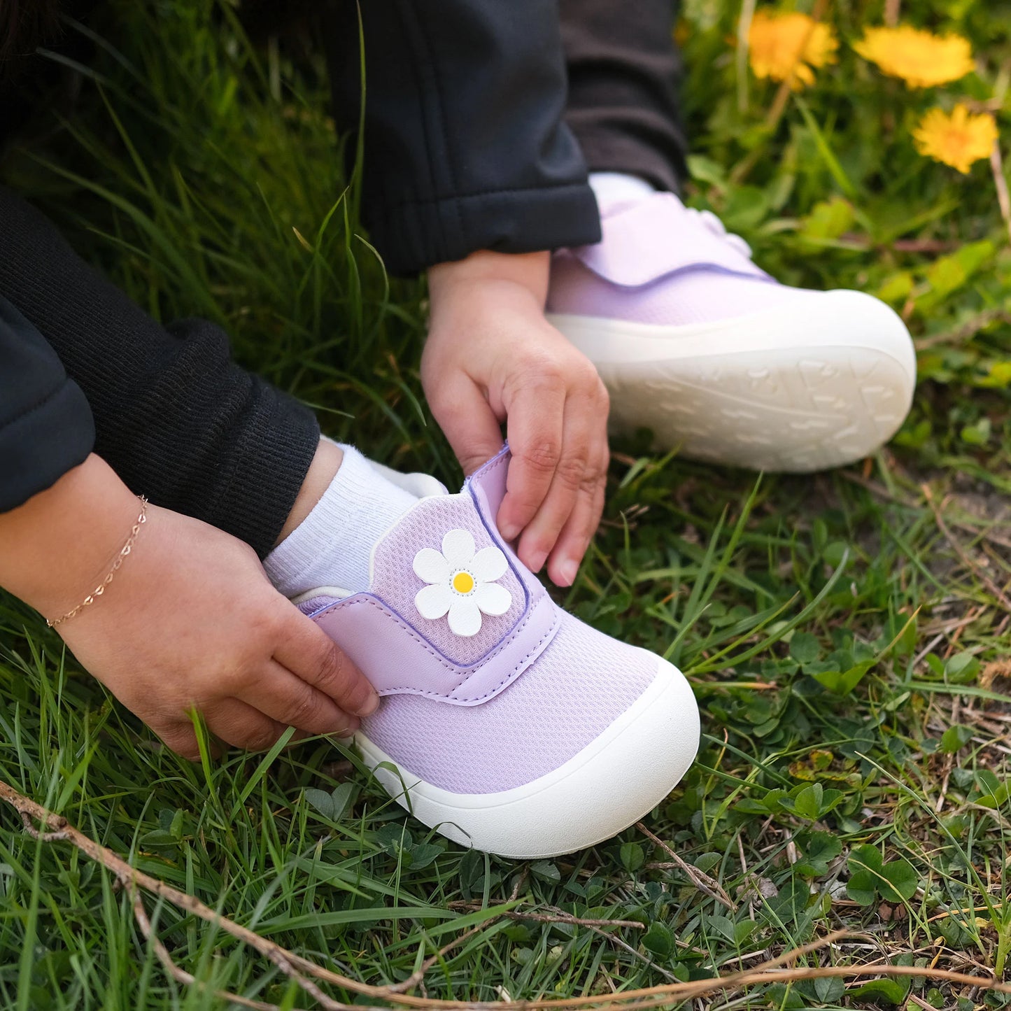 Jan + Jul - Mini-Flyer Toddler Sneakers - Purple Daisy