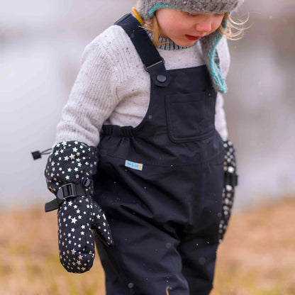 Jan + Jul - Toasty-Dry Waterproof Snow Mittens - Black Star