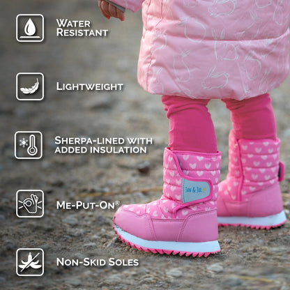 Jan + Jul - Toasty-Dry Puffy Winter Boots - Dusty Pink