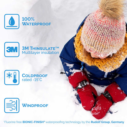 Jan + Jul - Toasty-Dry Waterproof Snow Mittens - Soft Brown