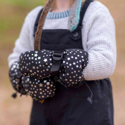 Jan + Jul - Toasty-Dry Waterproof Snow Mittens - Black Star