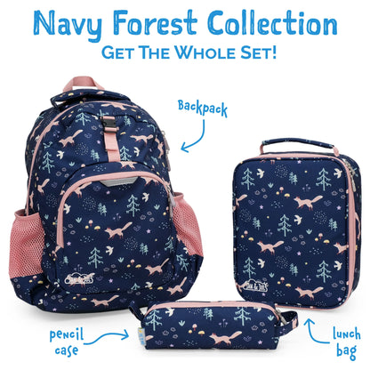 Jan + Jul - Little Xplorer Kids' Backpack - Navy Forest