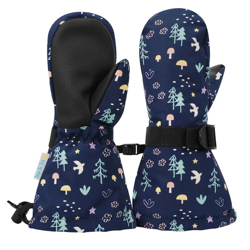 Jan + Jul - Toasty-Dry Waterproof Snow Mittens - Navy Forest