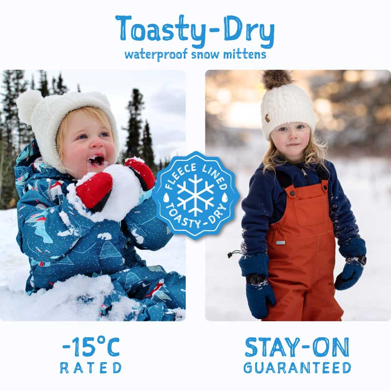 Jan + Jul - Toasty-Dry Waterproof Snow Mittens - Black Star