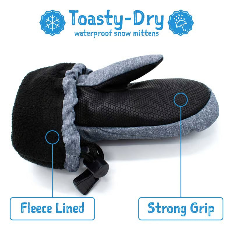 Jan + Jul - Toasty-Dry Waterproof Snow Mittens - Black