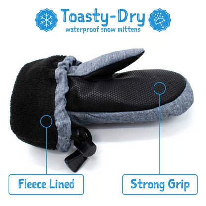 Jan + Jul - Toasty-Dry Waterproof Snow Mittens - Black Star