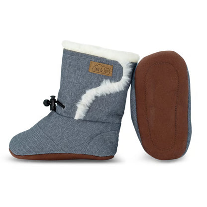 Jan + Jul - Stay Put Winter Baby Booties - Heathered Grey