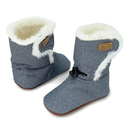 Jan + Jul - Stay Put Winter Baby Booties - Heathered Grey