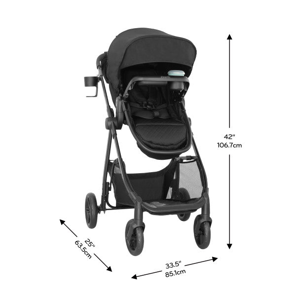 Evenflo Omni Ultra Travel System with Revolve180 LiteMax NXT Rotational Infant Car Seat - Caviar Black
