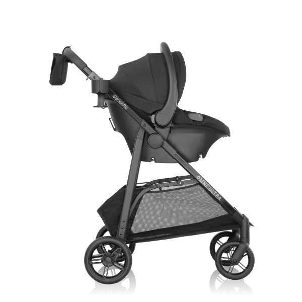 Evenflo Omni Ultra Travel System with Revolve180 LiteMax NXT Rotational Infant Car Seat - Caviar Black