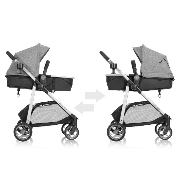 *NEW* Evenflo - Omni Plus Modular Travel System with LiteMax Sport Rear-Facing Infant Car Seat (Mylar Gray)