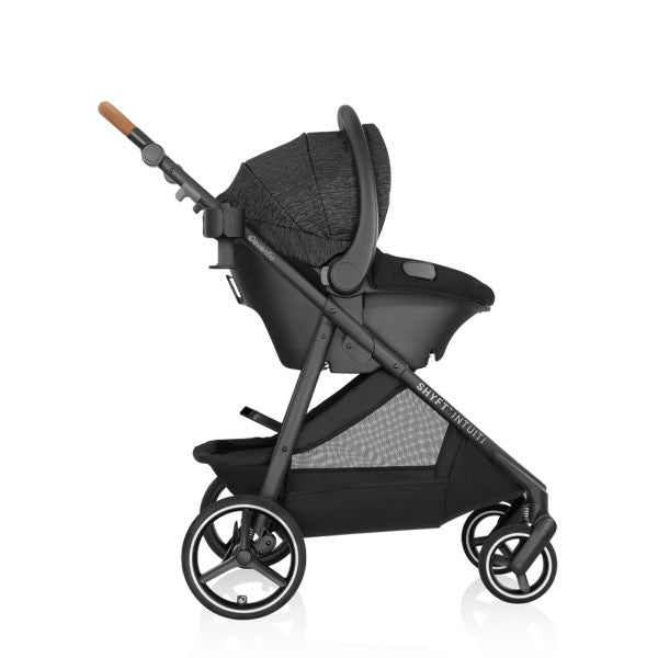 Evenflo Shyft Intuiti Travel System with Revolve180 LiteMax NXT Rotational Infant Car Seat (Black Shale)