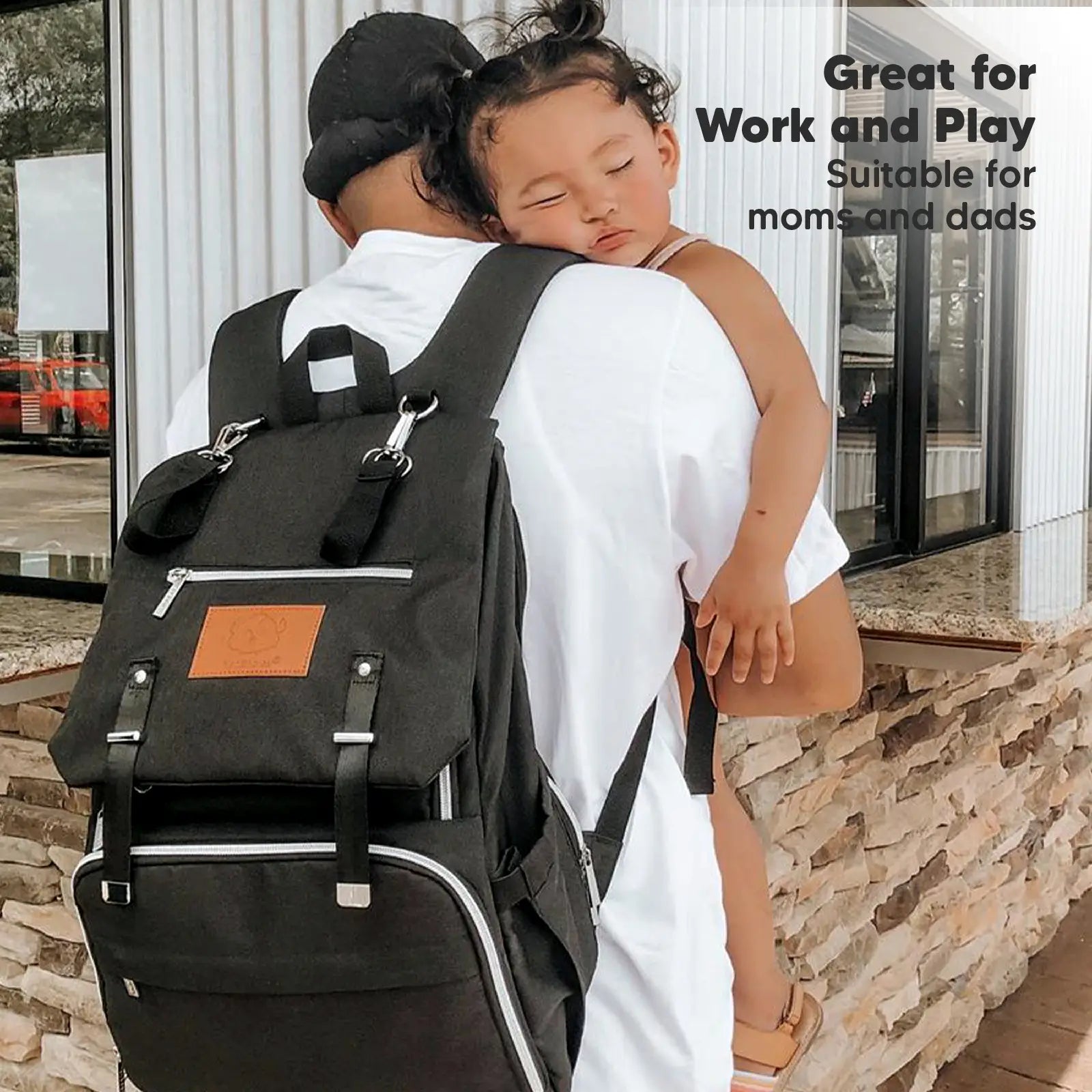 KeaBabies - KeaBabies Explorer Diaper Bag Backpack (Trendy Black) (7378800804018)